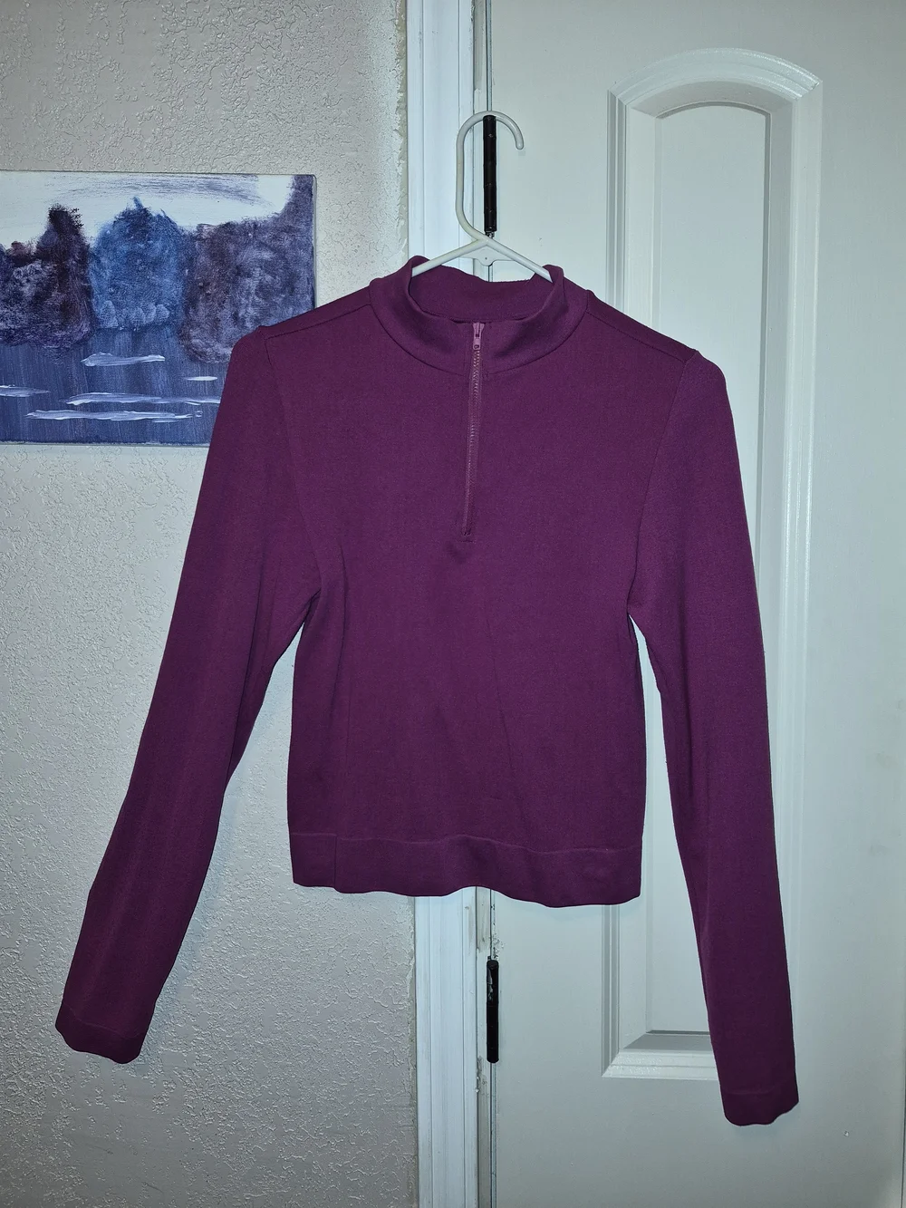 Women's Plum Half-Zip Long Sleeve Top - Picture 1 of 1